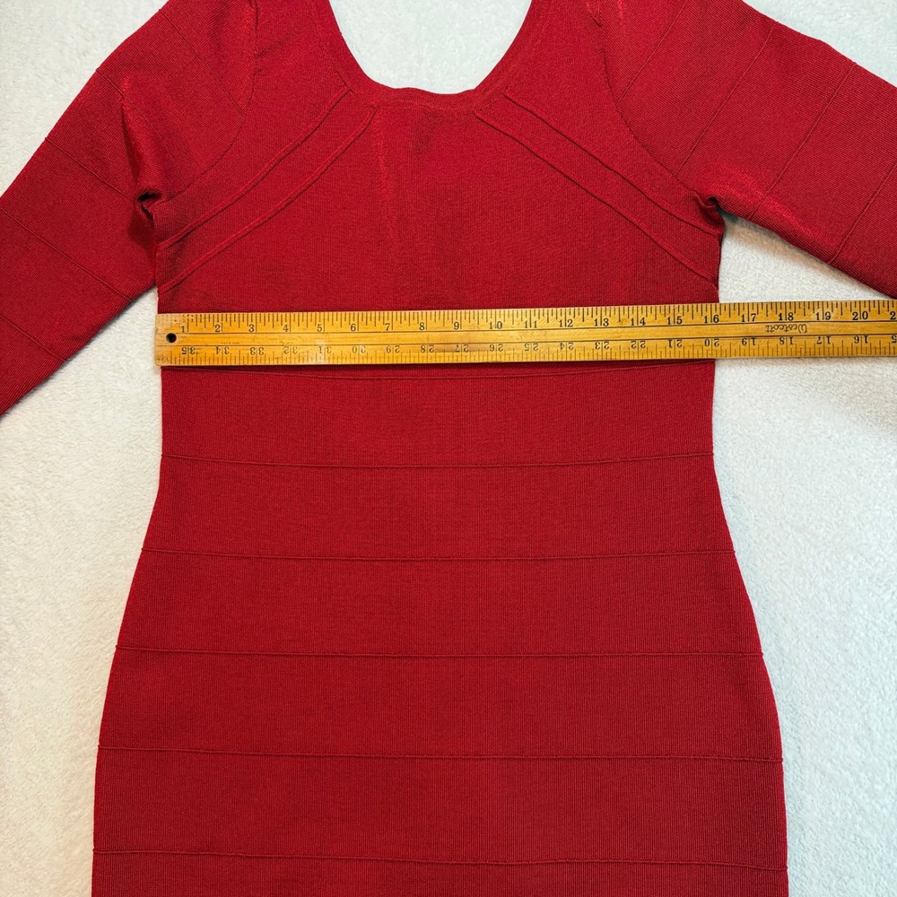 Kardashian Kollection Red Bandage Bodycon Dress 3/4 Sleeve XL Spring 2013 - Picture 6 of 9